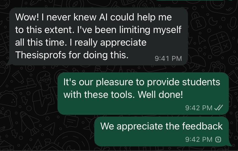 Student feedback on Thesis SpeedWrite