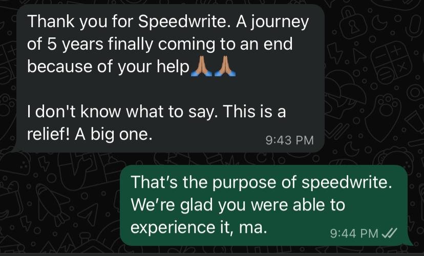 Student feedback on Thesis SpeedWrite